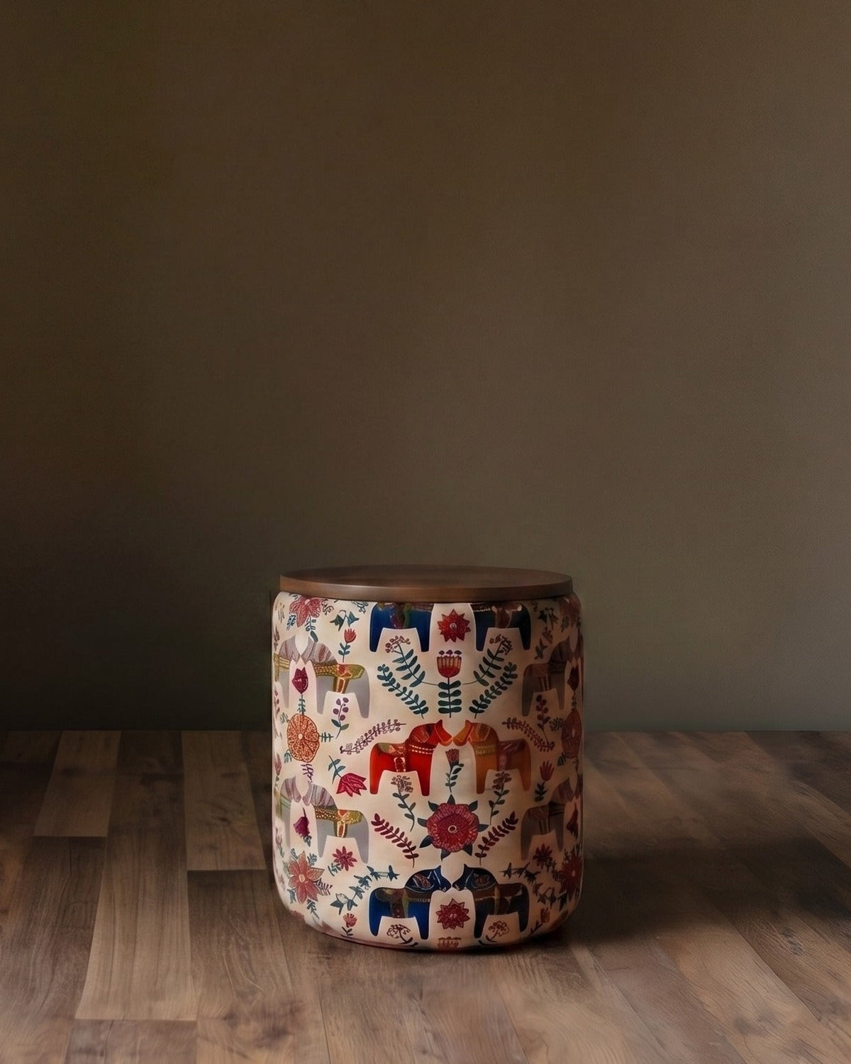 Le pouf de rangement Stockholm | Édition Cheval de Dalécarlie