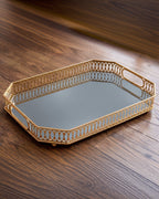 Le plateau miroir Art déco Reflets Dorés