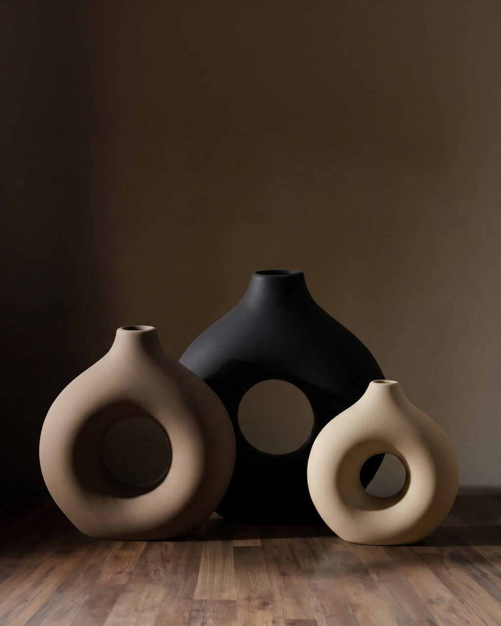 The Eclipse Trio | Ensemble de vases en céramique mate faits à la main